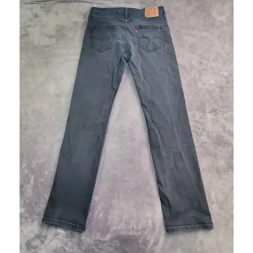 Levis 514 Black Jeans Mens Size 34x34 Slim Straight Fit Cotton Blend C24-12